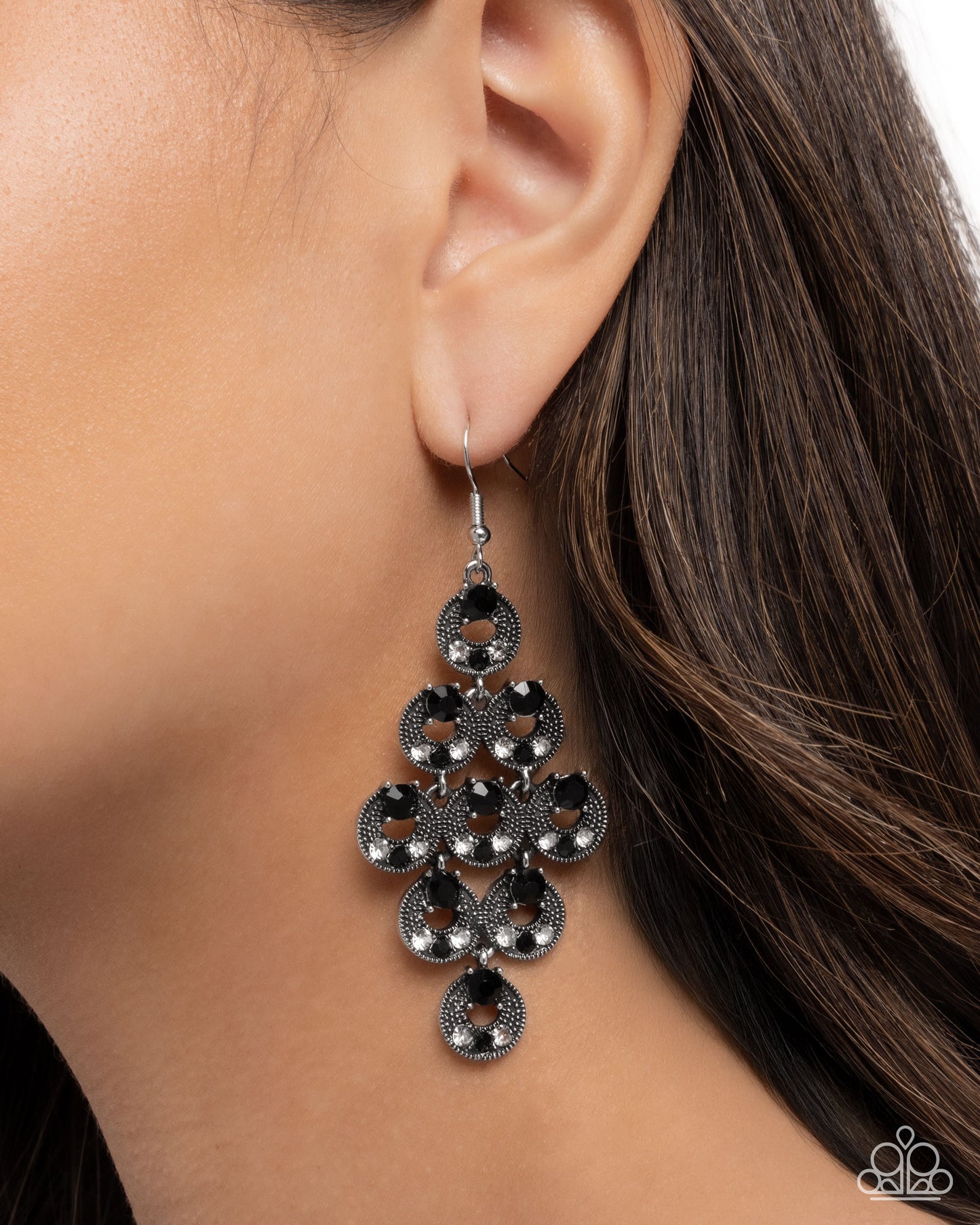 Find Your Sparkle - Black Rhinestone Circle Earrings