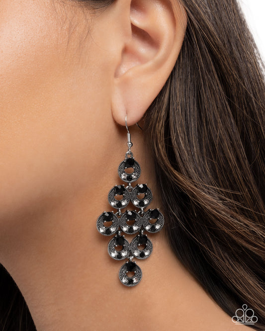 Find Your Sparkle - Black Rhinestone Circle Earrings