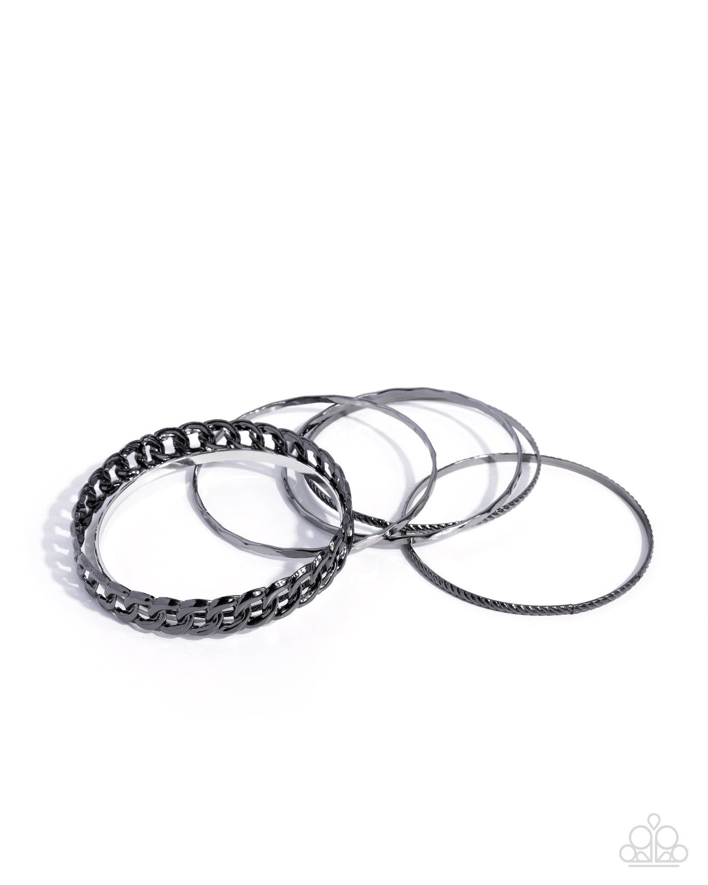 Bangle Brilliance - Black Gunmetal Bangle Bracelet Set