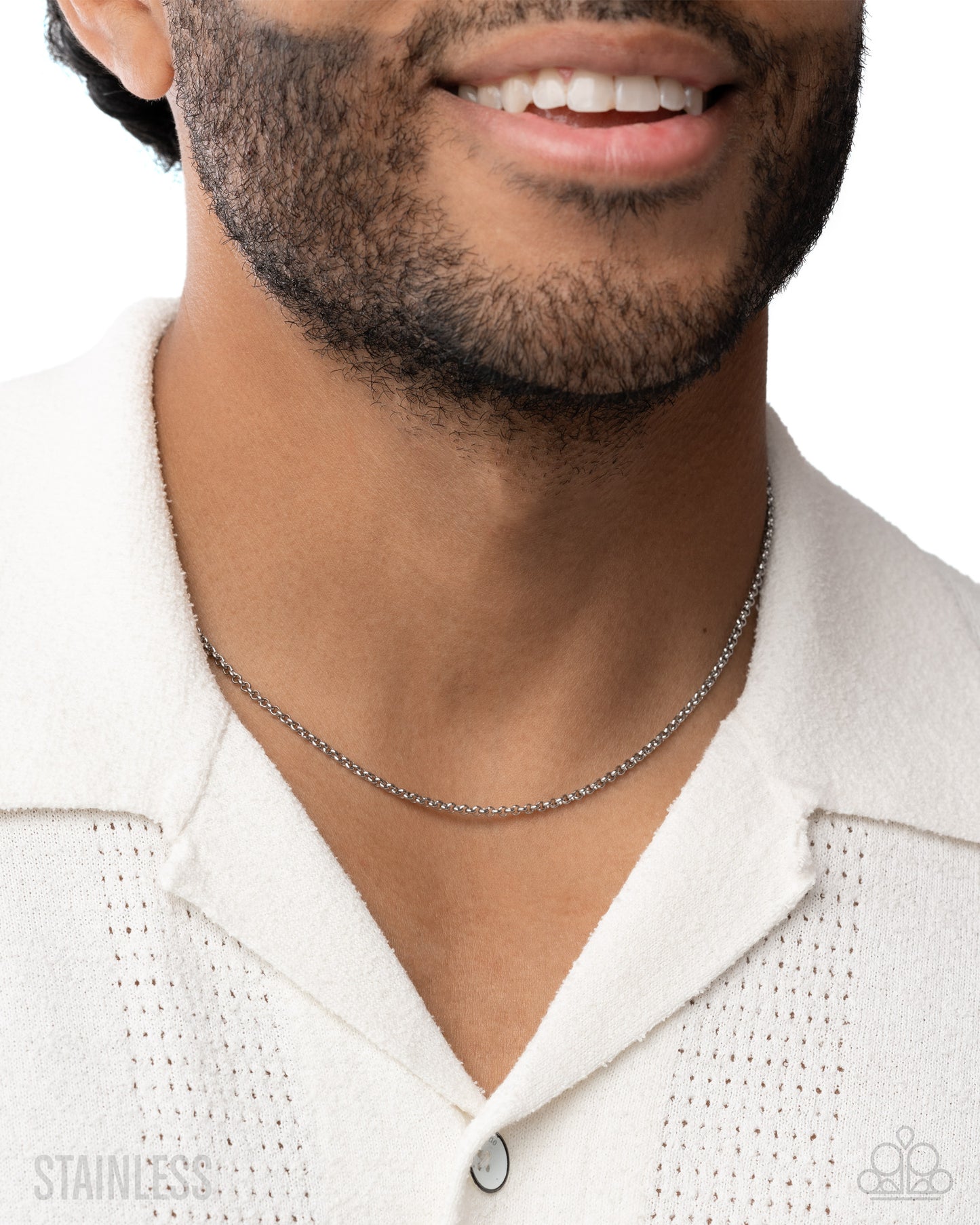 Luminescent Leverage - Silver Stainless Steel Urban Necklace