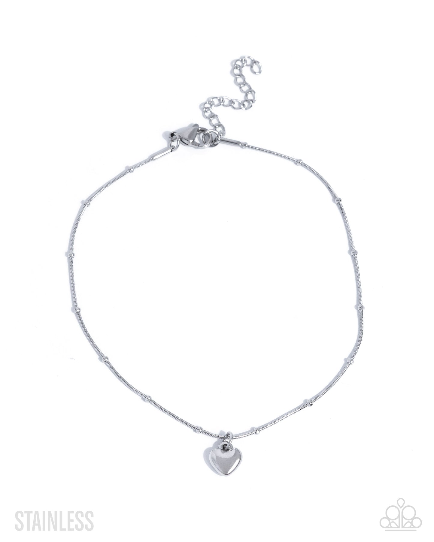 Unrequited Crush - Silver Heart Stainless Steel Anklet