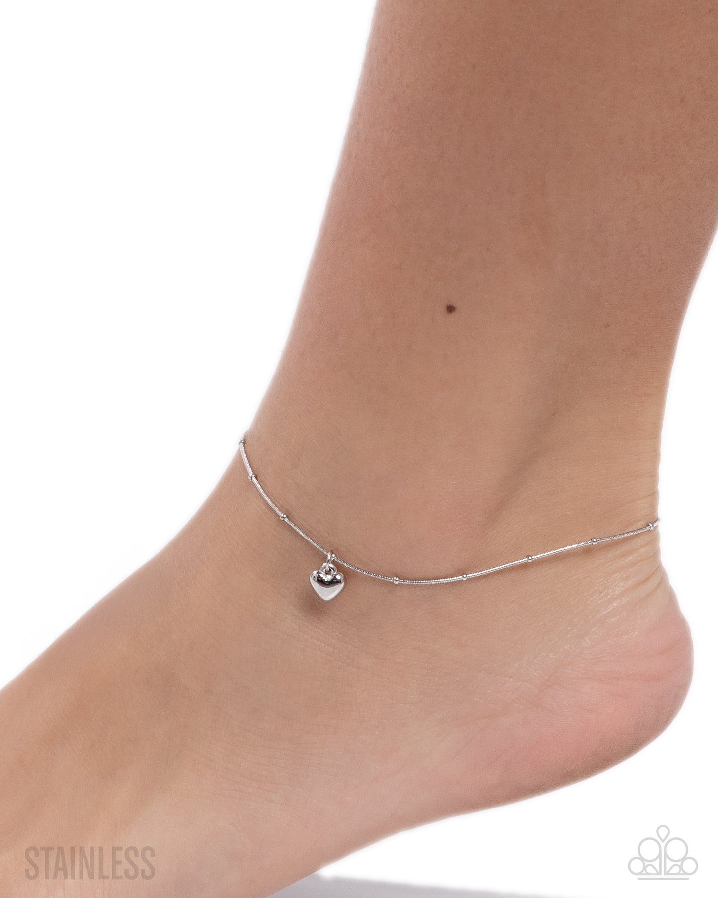 Unrequited Crush - Silver Heart Stainless Steel Anklet