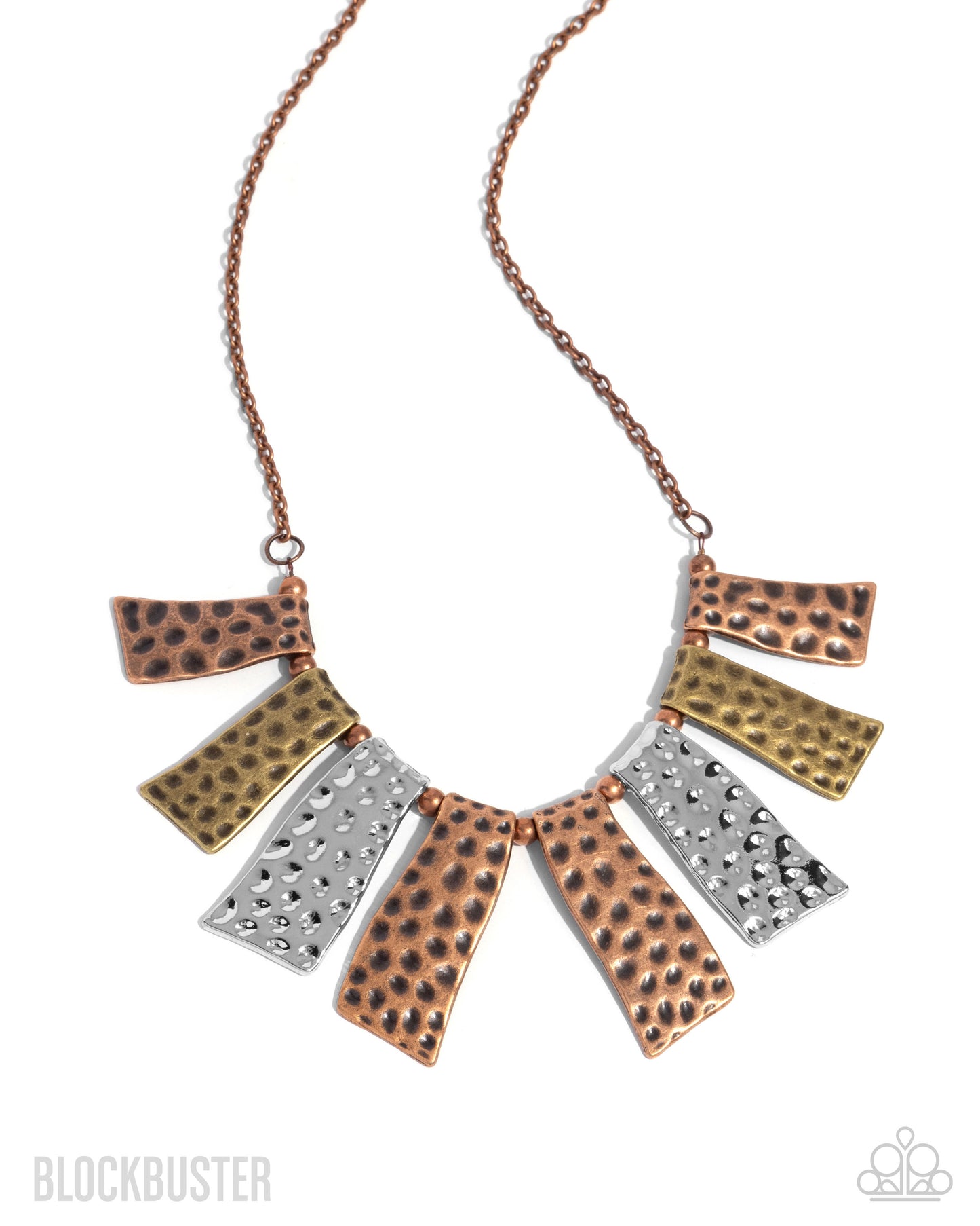 A Fan of the Tribe - Copper Brass Silver Mixed Metal Short Necklace - Blockbuster