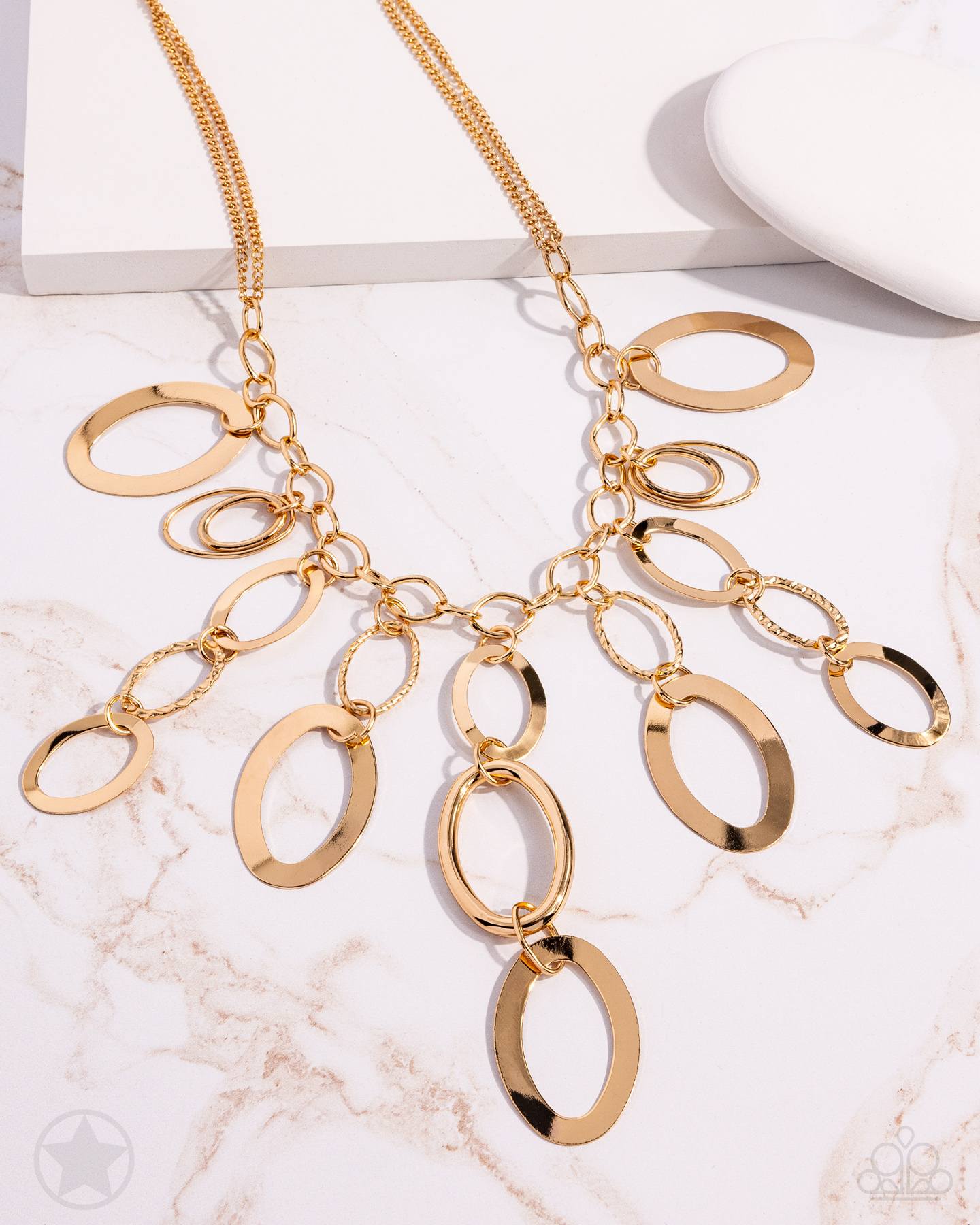 A Golden Spell - Gold Textured Medium-Length Necklace