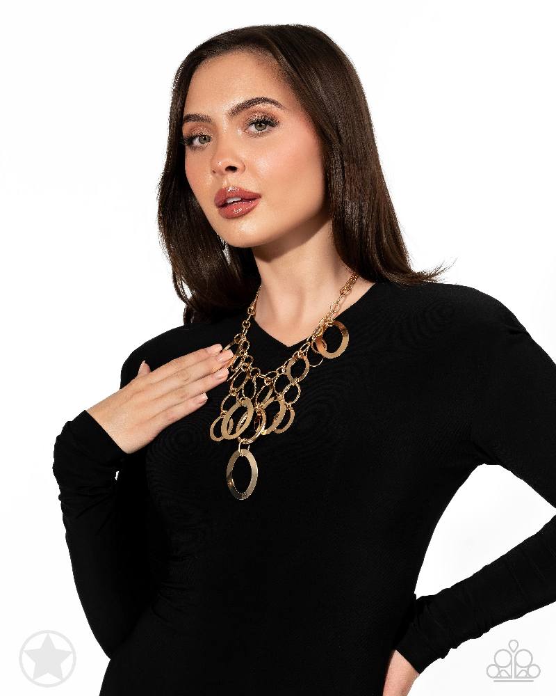 A Golden Spell - Gold Textured Medium-Length Necklace