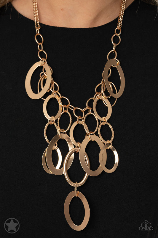 A Golden Spell - Gold Textured Medium-Length Necklace