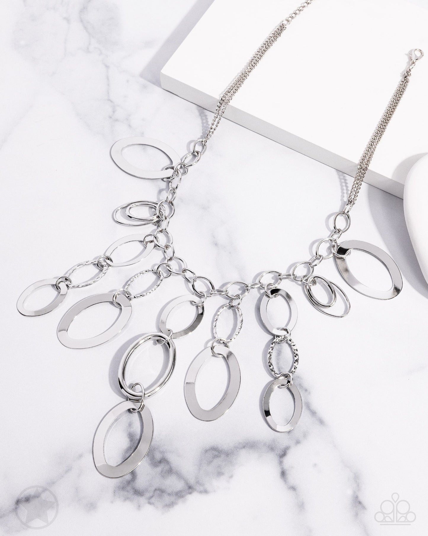 A Silver Spell - Silver Textured Medium-Length Necklace