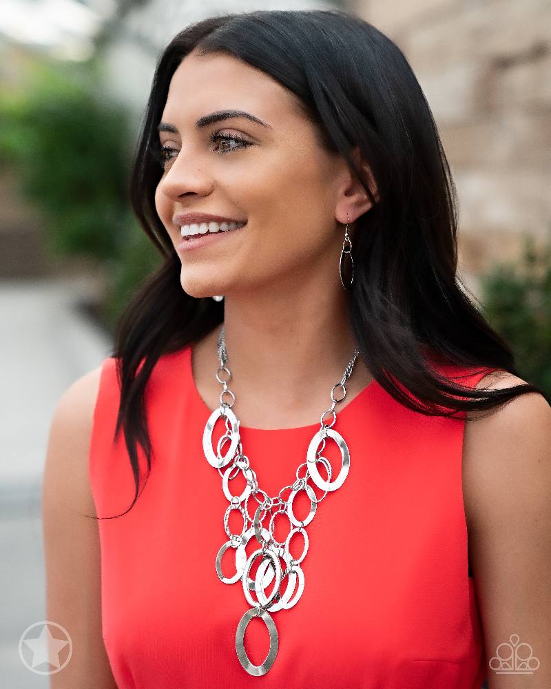 A Silver Spell - Silver Textured Medium-Length Necklace