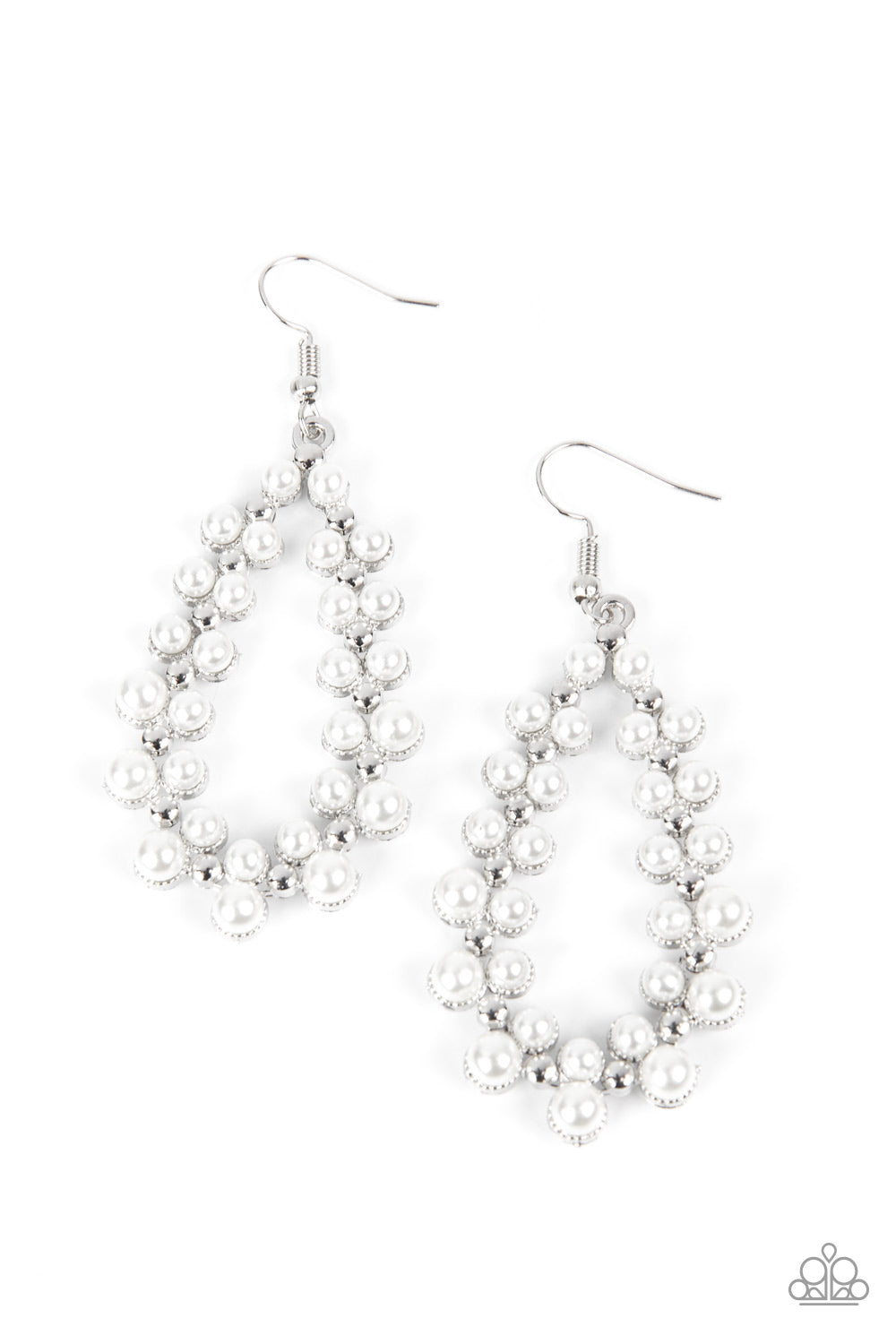 Absolutely Ageless - White Pearl Silver Fishhook Earrings