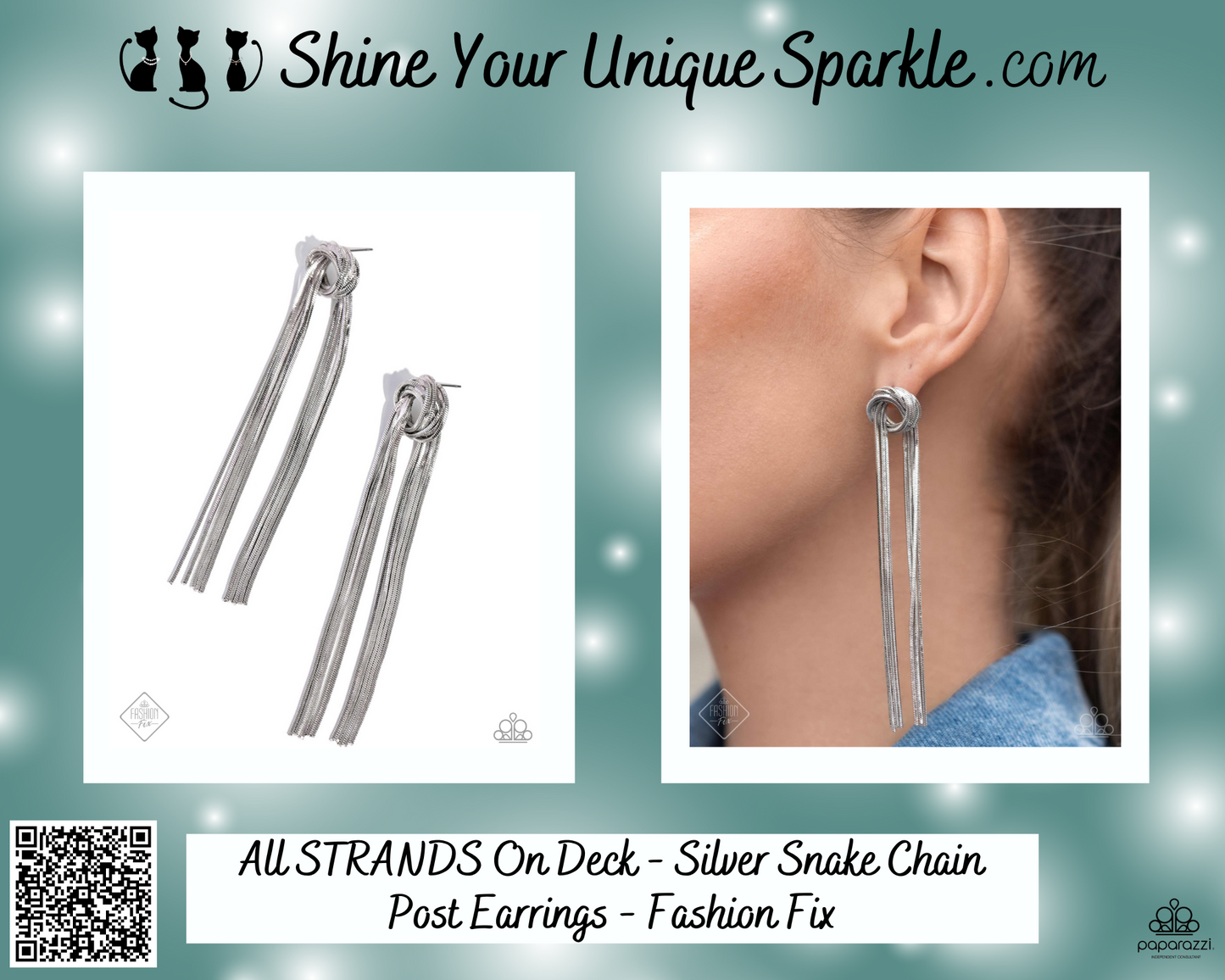 All STRANDS On Deck - Silver Snake Chain Post Earrings - Fashion Fix