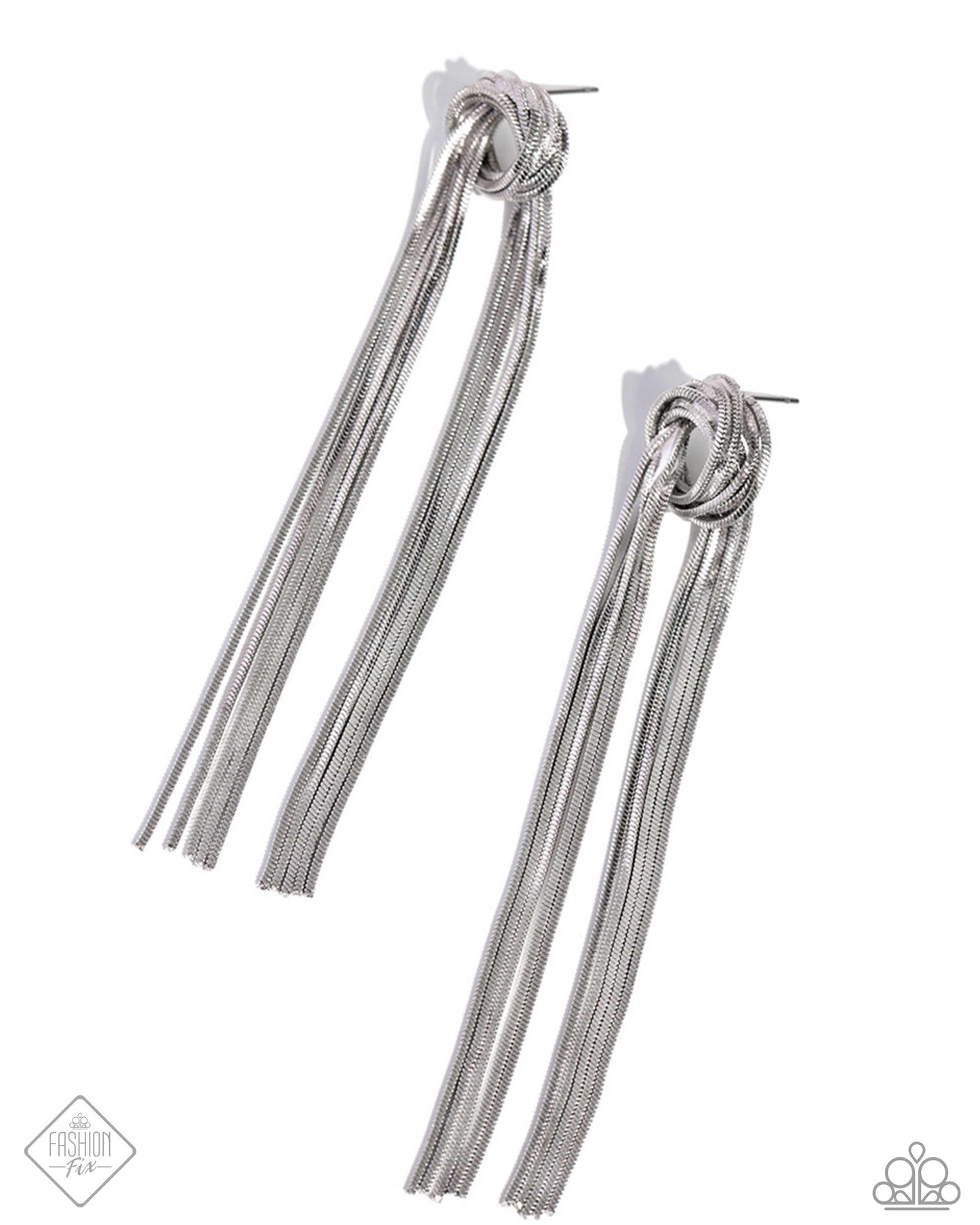 All STRANDS On Deck - Silver Snake Chain Post Earrings - Fashion Fix