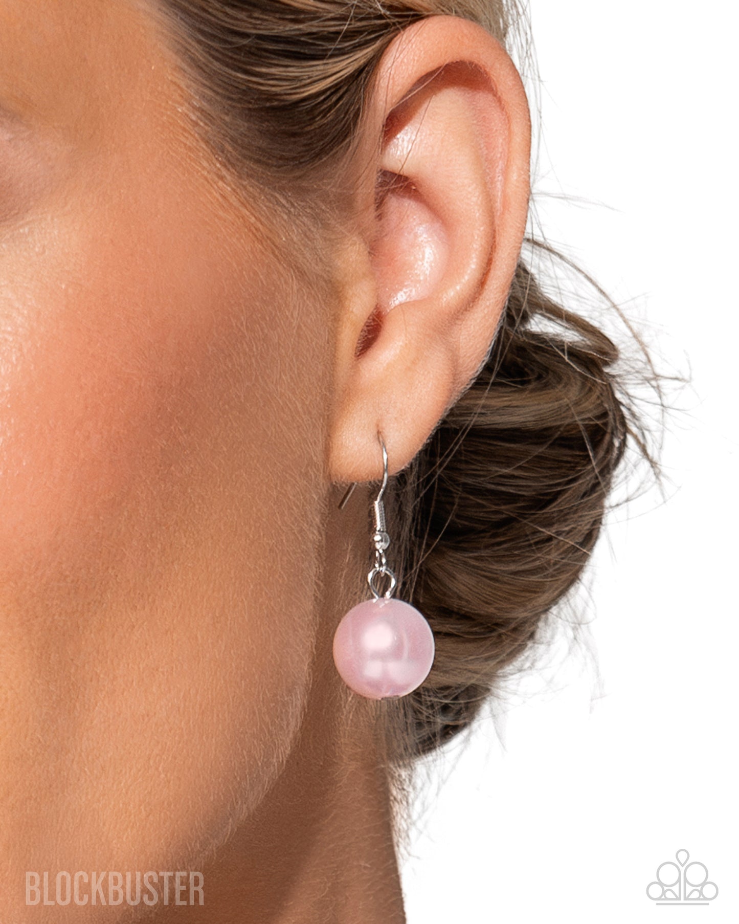 All The Trimmings - Pink Ribbon Pearl and Silver Bead Long Necklace - Blockbuster