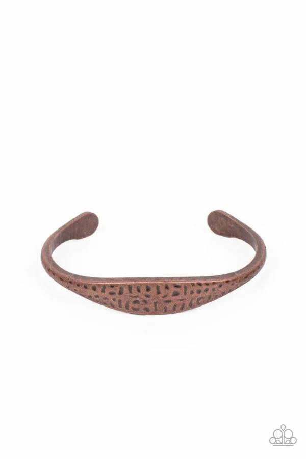 Ancient Accolade - Copper Hammered Cuff Bracelet