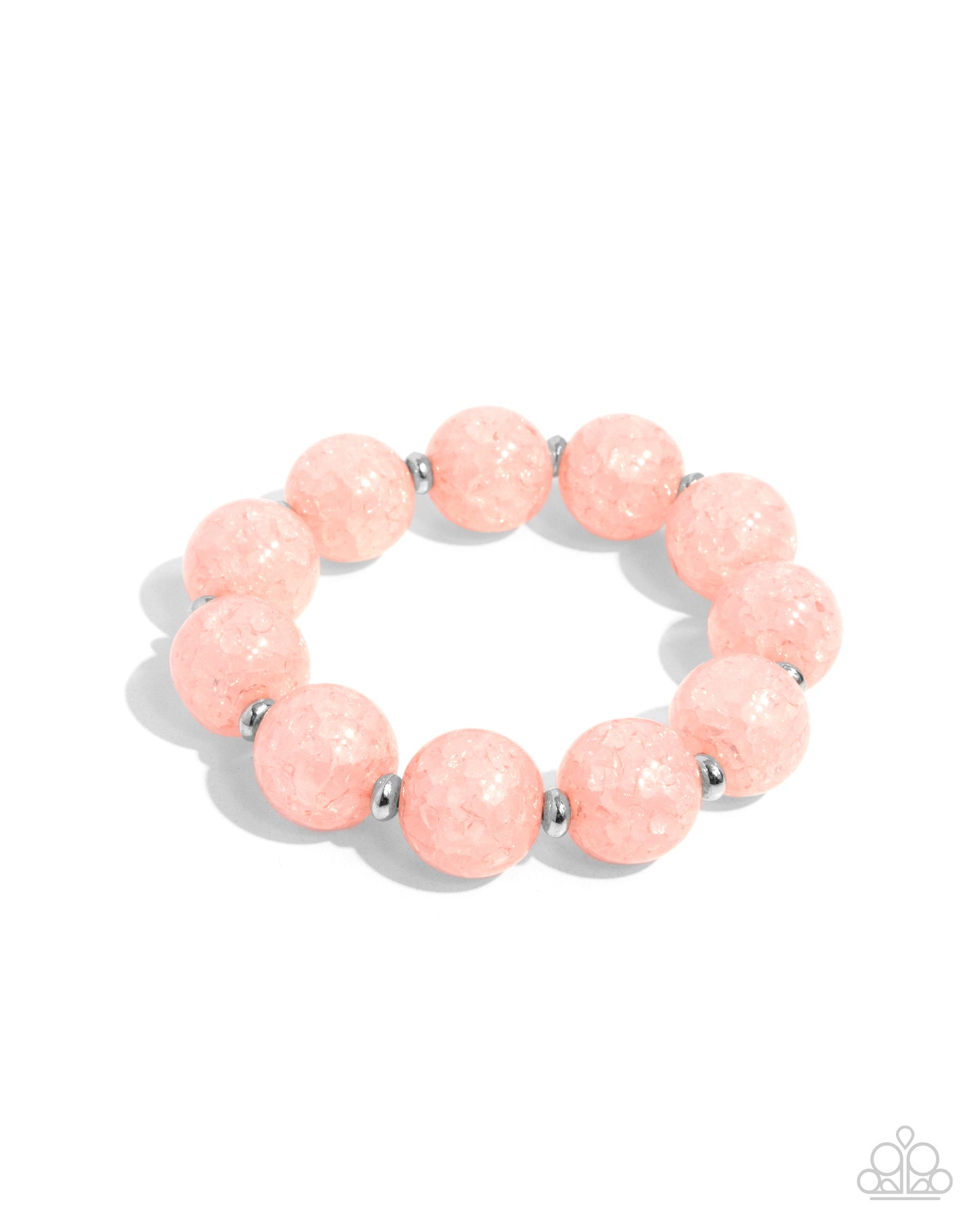 Arctic Affluence - Pink and Silver Bead Stretchy Bracelet