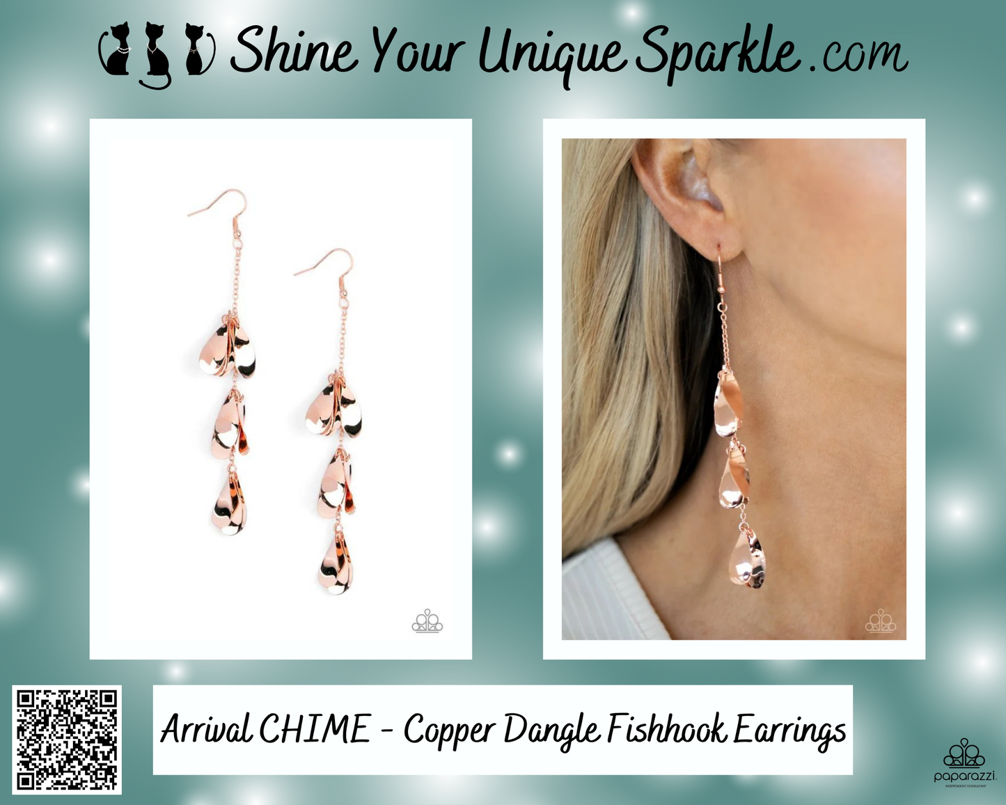 Arrival CHIME - Copper Dangle Fishhook Earrings