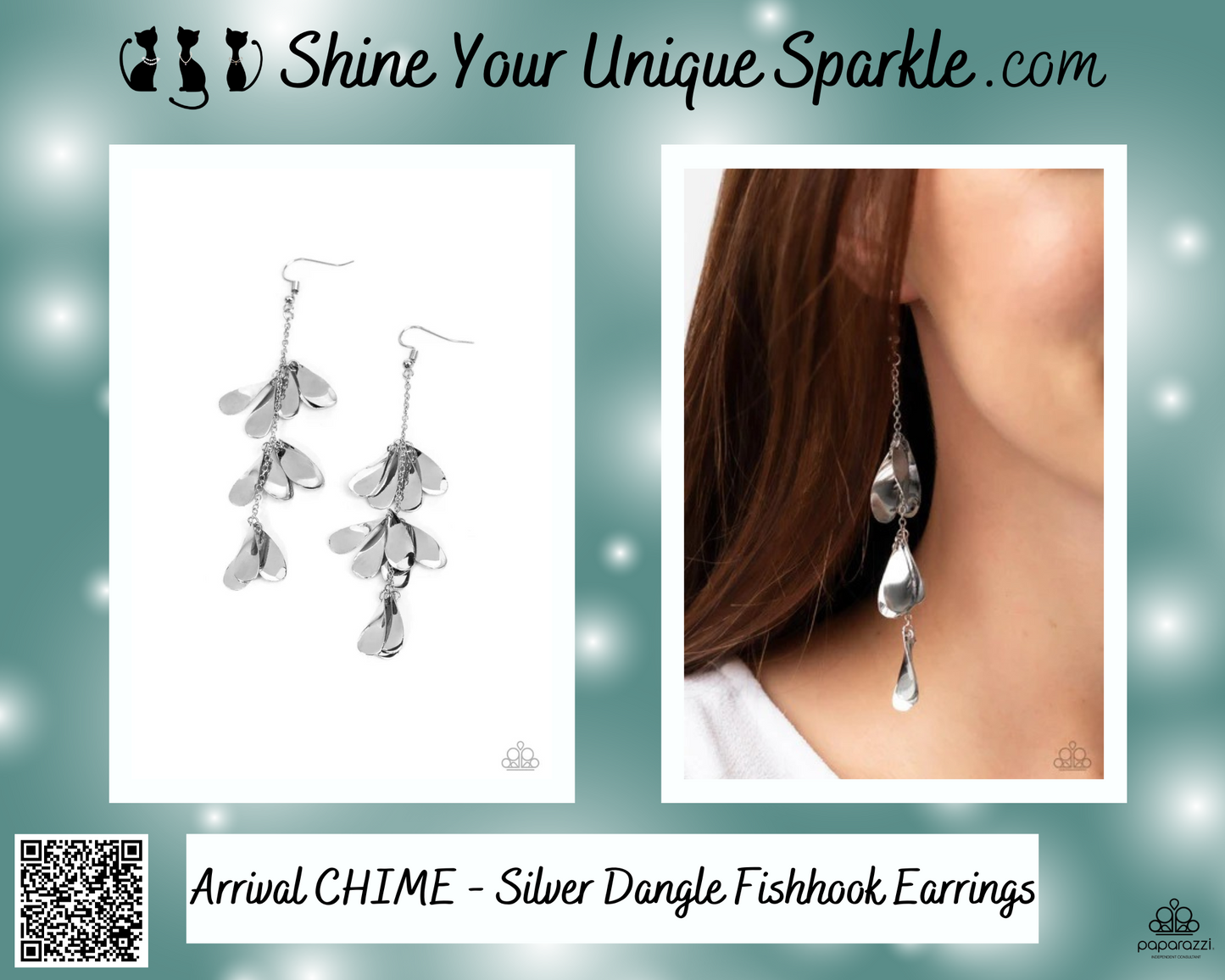 Arrival CHIME - Silver Dangle Fishhook Earrings