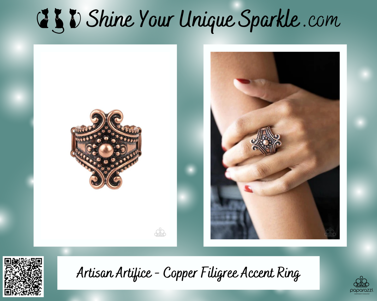 Artisan Artifice - Copper Filigree Accent Ring