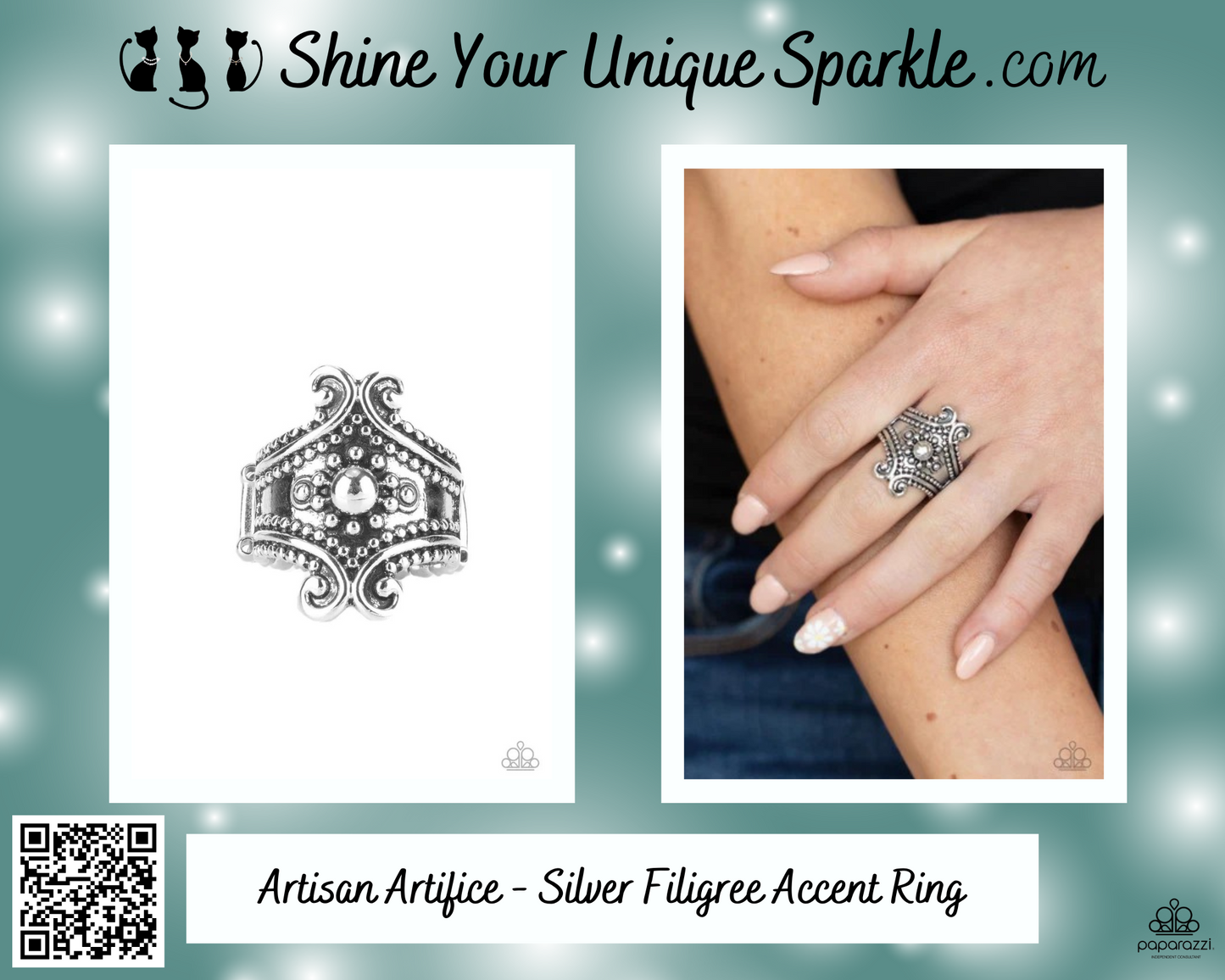 Artisan Artifice - Silver Filigree Accent Ring