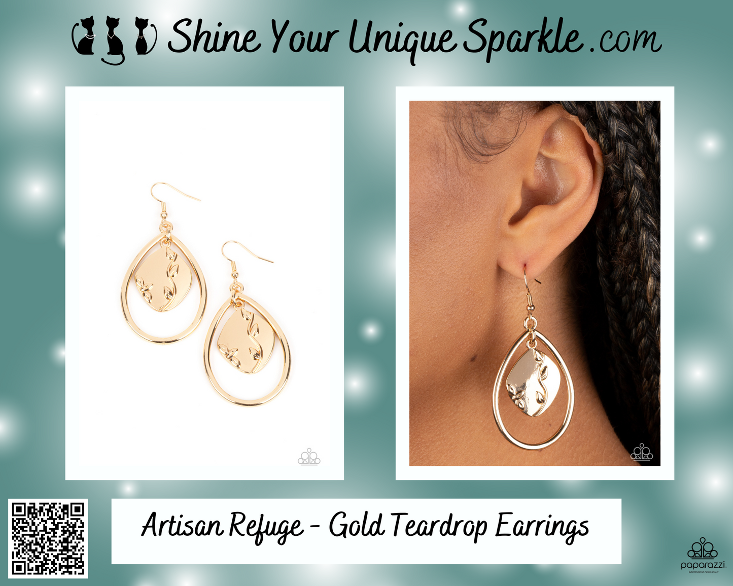 Artisan Refuge - Gold Teardrop Earrings