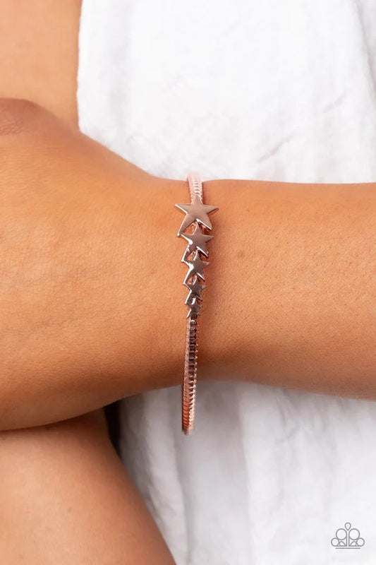Astrological A-Lister - Copper Shiny Star Bangle Bracelet