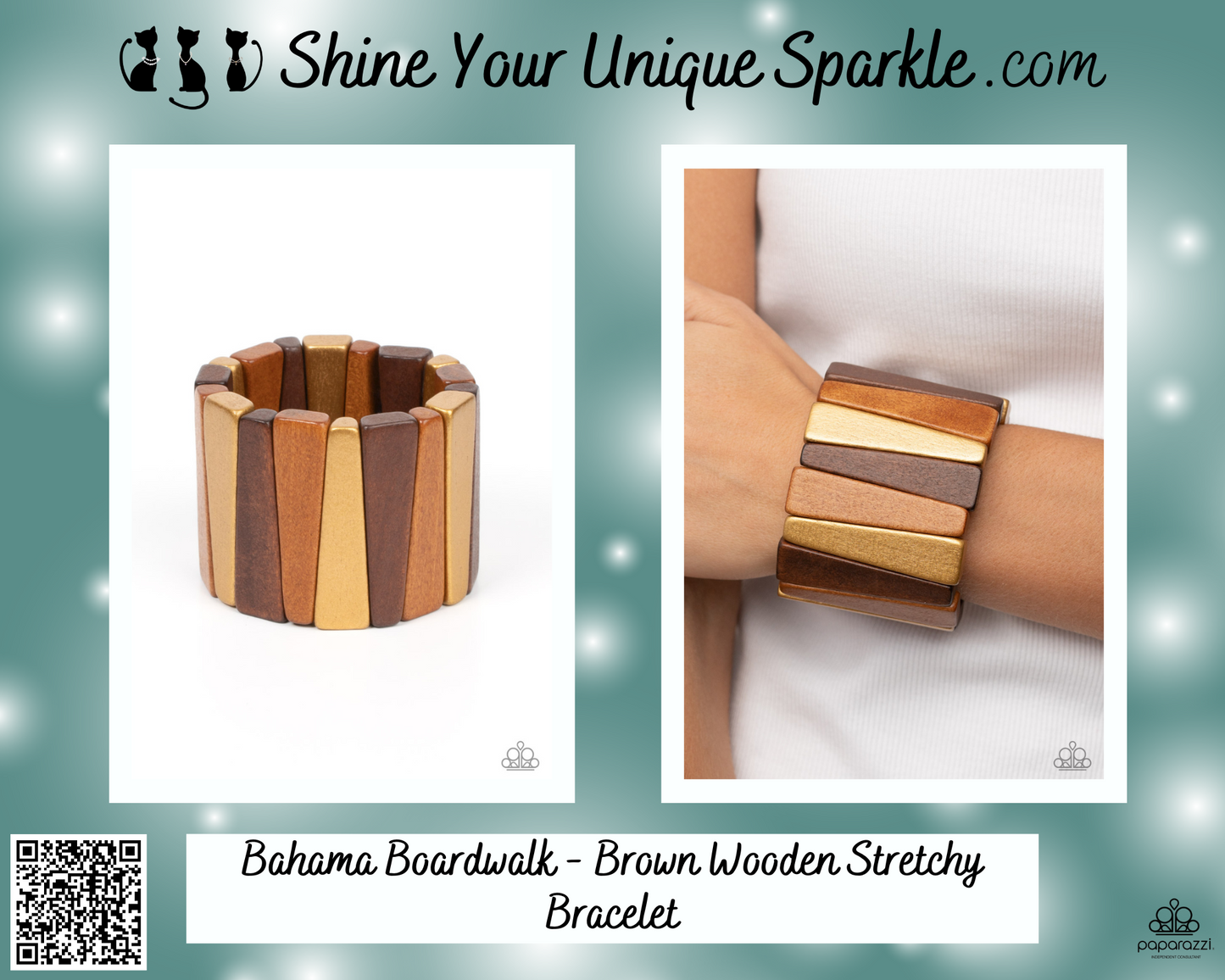 Bahama Boardwalk - Brown Wooden Stretchy Bracelet