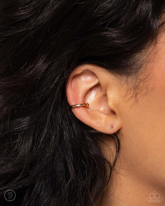 Barbell Beauty - Gold Ear Cuff Earrings