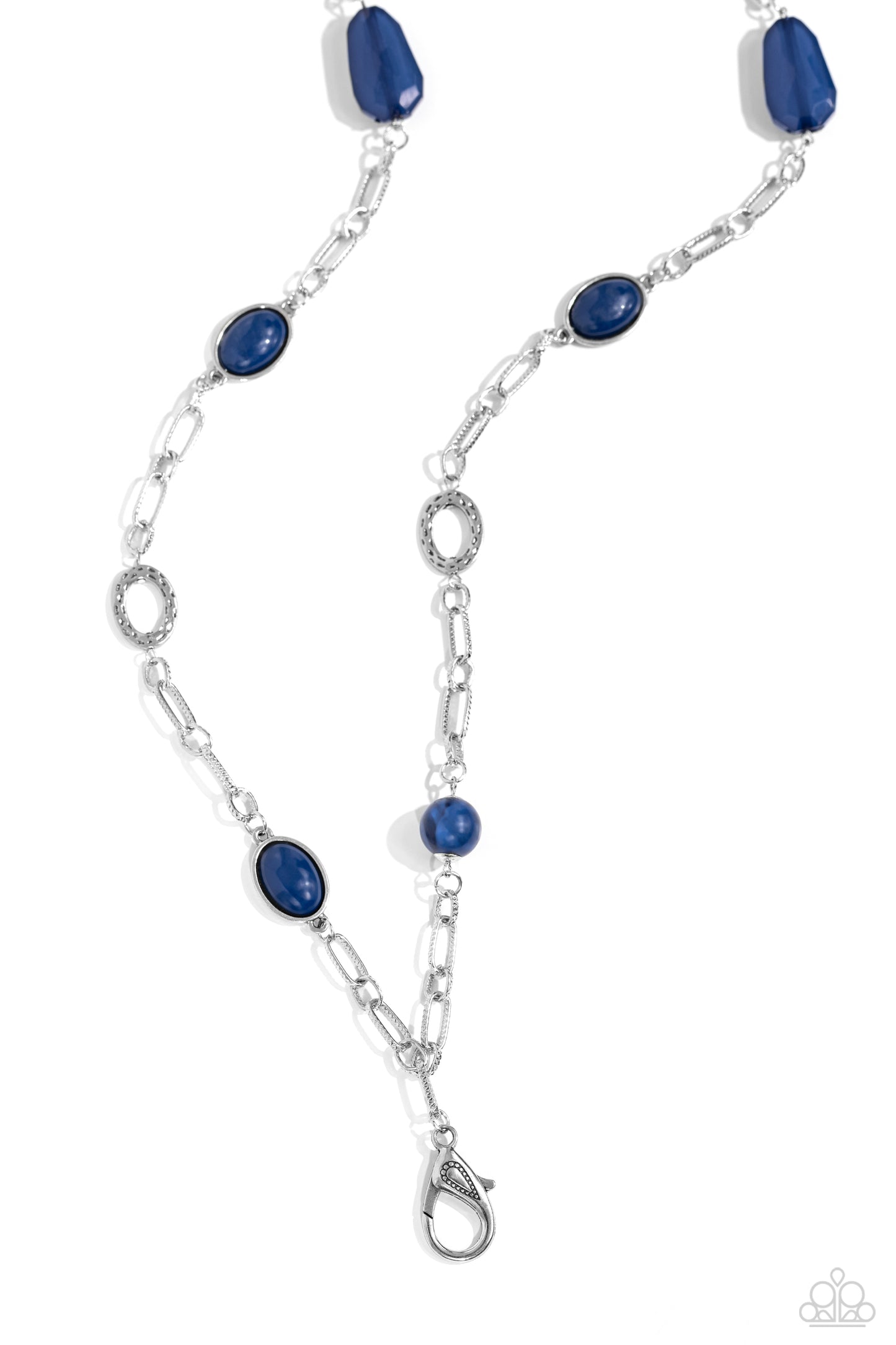 Barcelona Bash - Blue Bead Silver Lanyard Necklace