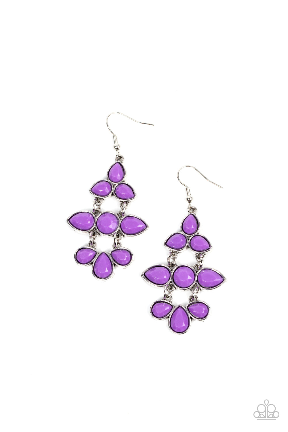 Bay Breezin - Purple Bead Silver Fishhook Earrings