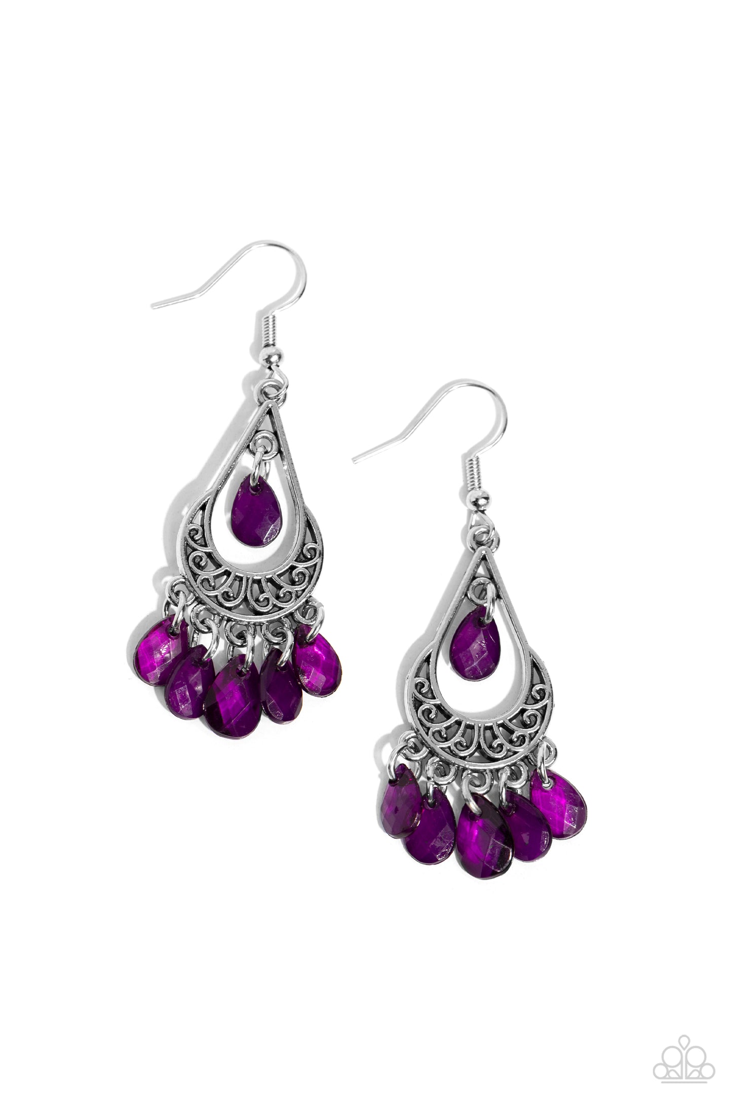 Beachside Ballroom - Purple Teardrop Bead Earrings