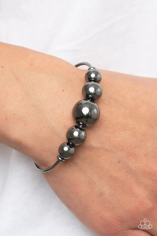 Bead Creed - Black Gunmetal Bead Cuff Bracelet