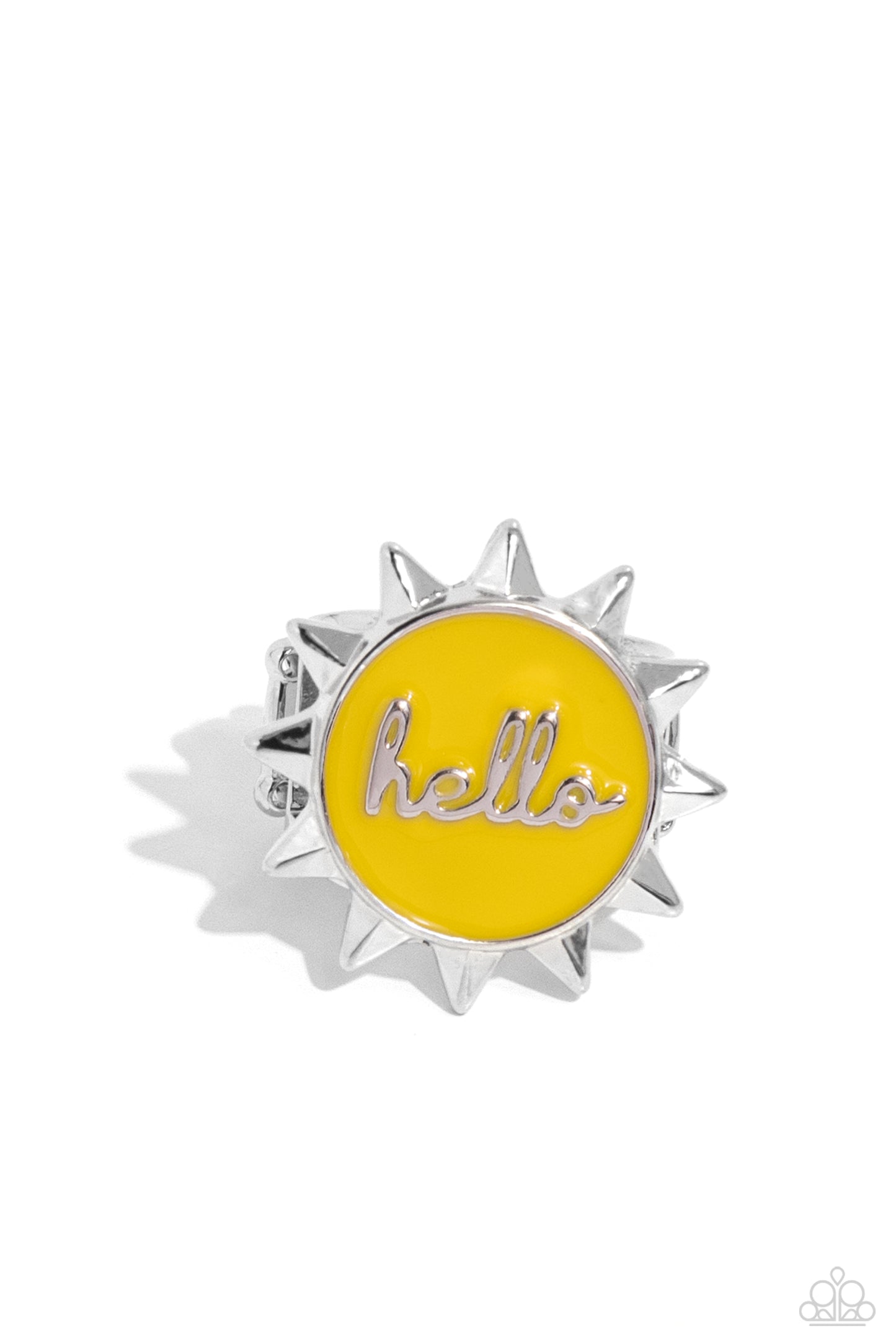 Beautiful Morning - Yellow Hello Sunburst Silver Ring