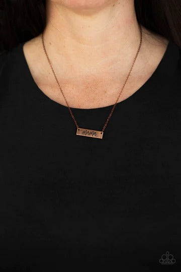 Blessed Mama - Copper "Mama" Dainty Short Necklace