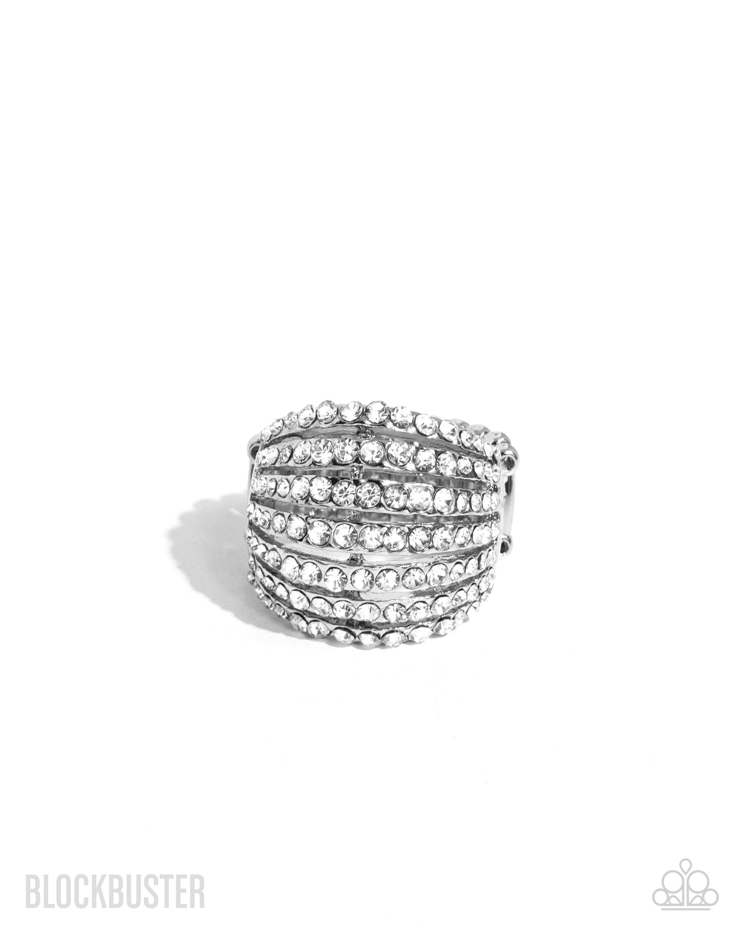 Blinding Brilliance - White Rhinestone Ring - Blockbuster