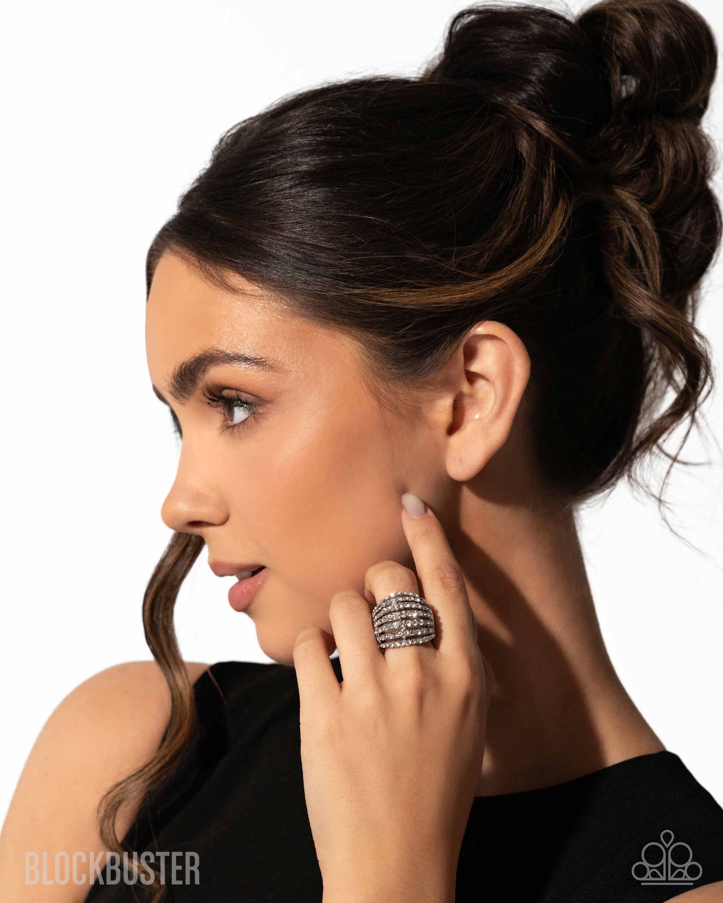 Blinding Brilliance - White Rhinestone Ring - Blockbuster