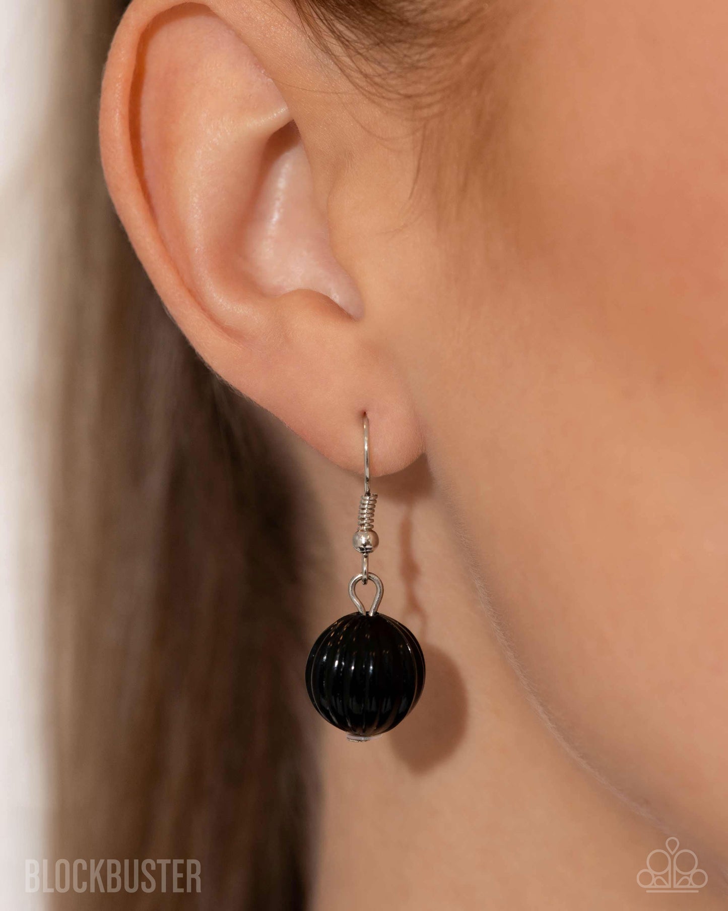 Break A Leg! - Black and White Silver Bead Blockbuster Y Necklace