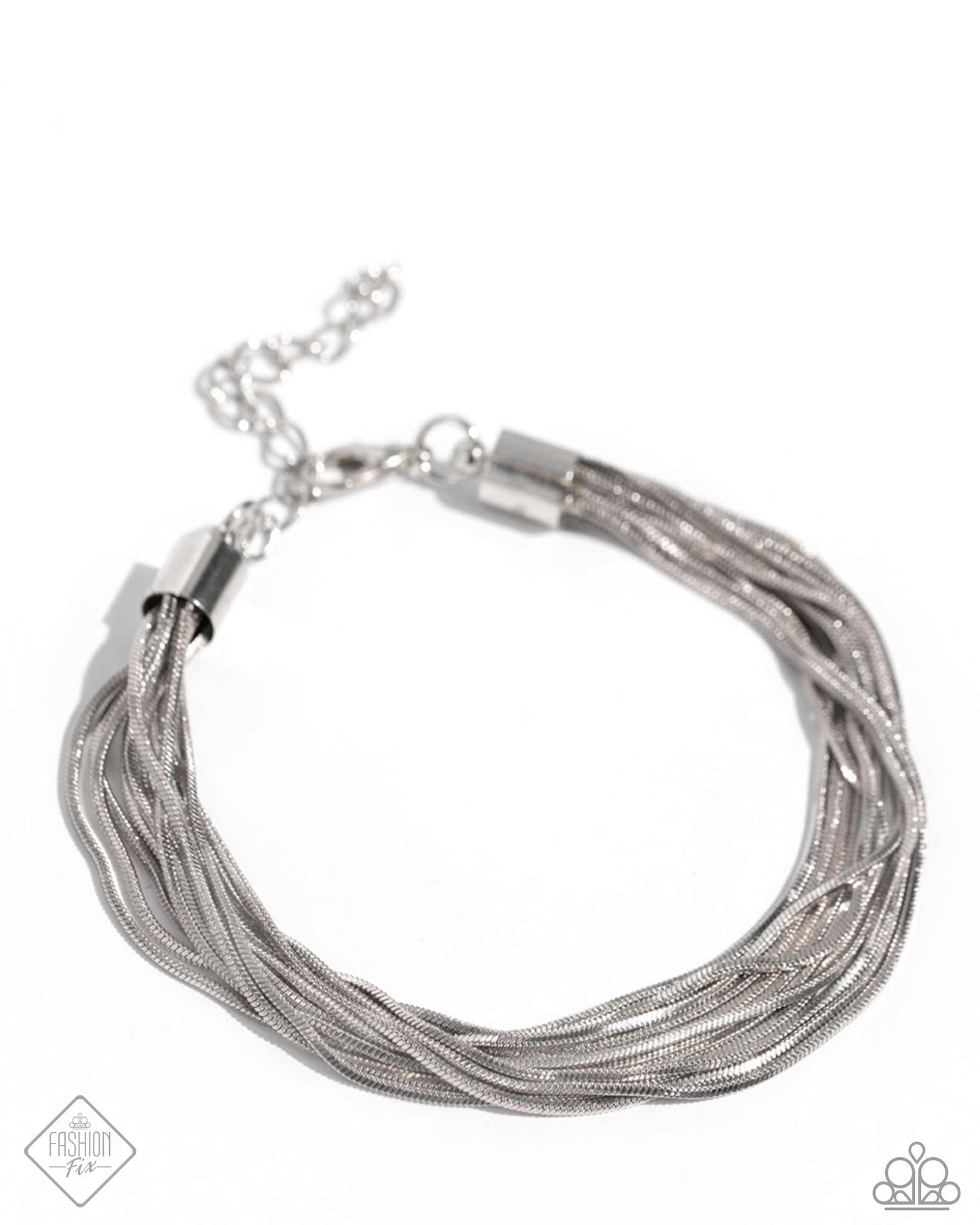 By a Show of STRANDS - Silver Snake Chain Layered Clasp Bracelet - Fashion Fix