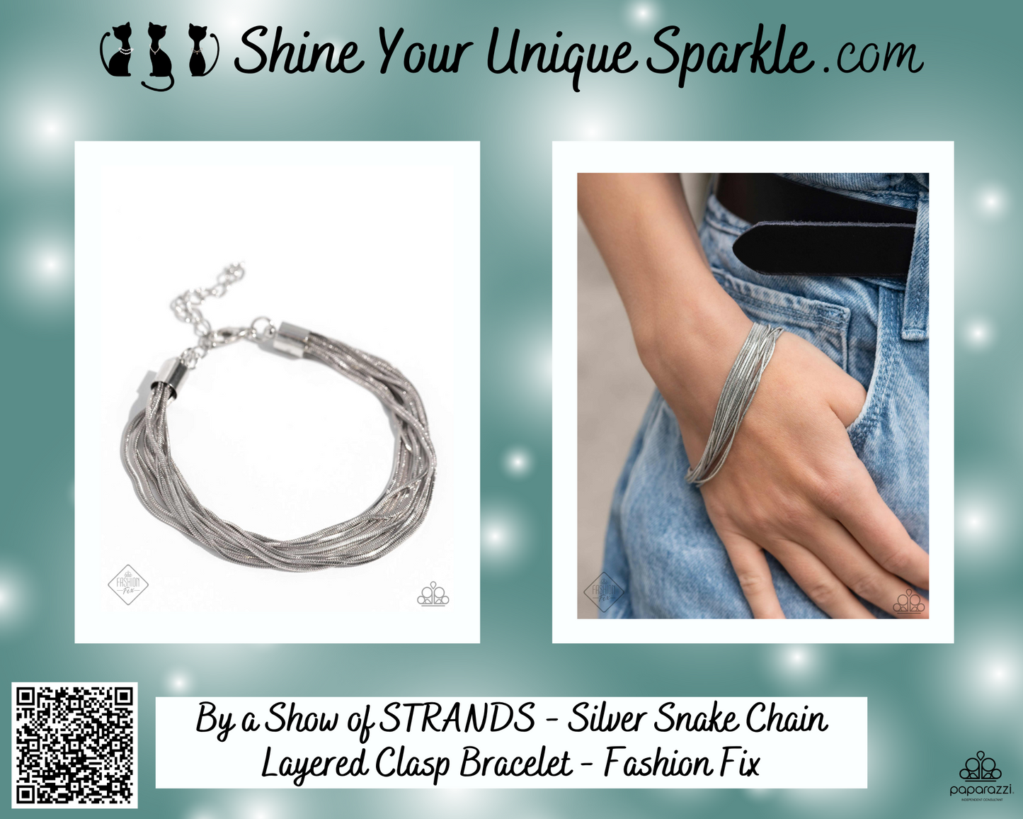 By a Show of STRANDS - Silver Snake Chain Layered Clasp Bracelet - Fashion Fix