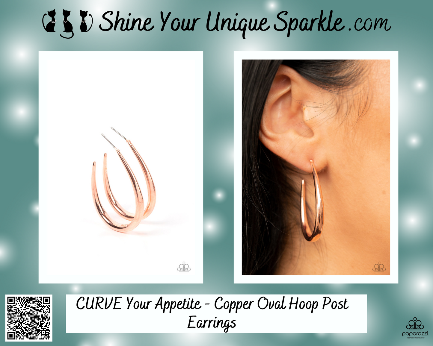 CURVE Your Appetite - Copper Oval Hoop Post Earrings