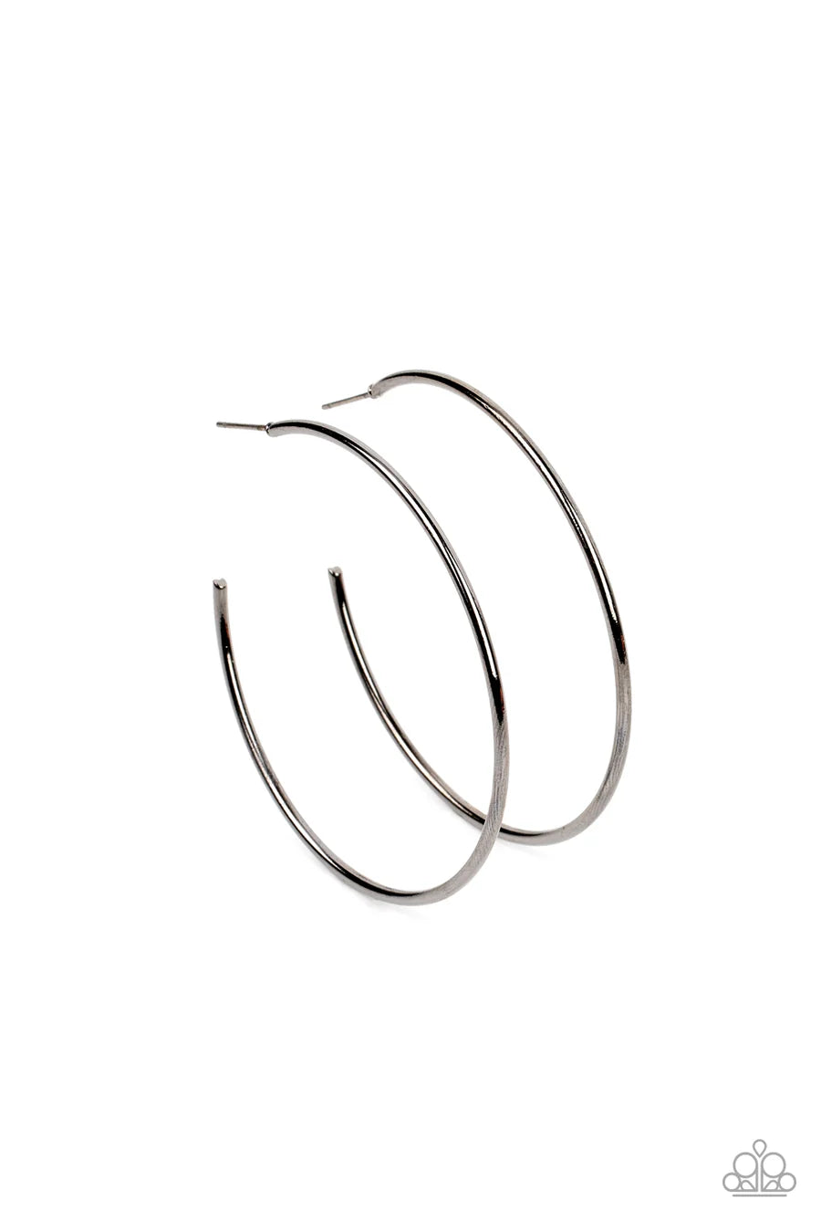 Can I Get a HOOP HOOP - Black Gunmetal Hoop Post Earrings