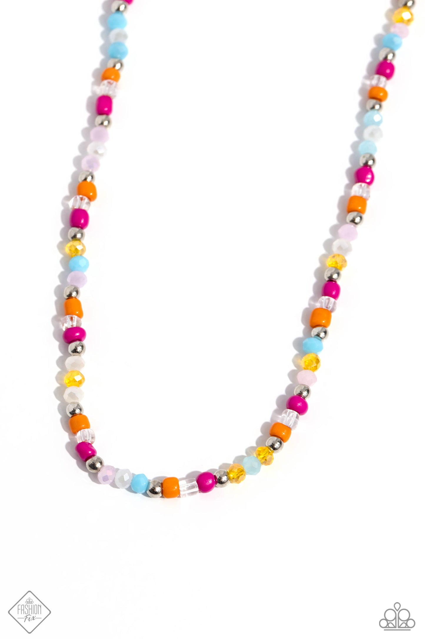 Carnival Confidence - Multi Color Seed Bead Short Necklace - Fashion Fix