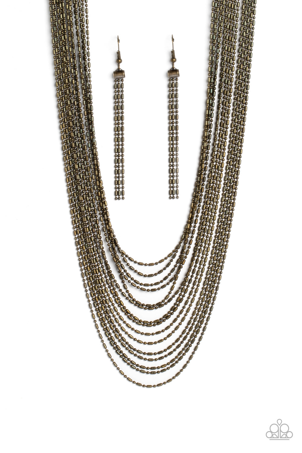 Cascading Chains - Brass Layered Chain Short Necklace