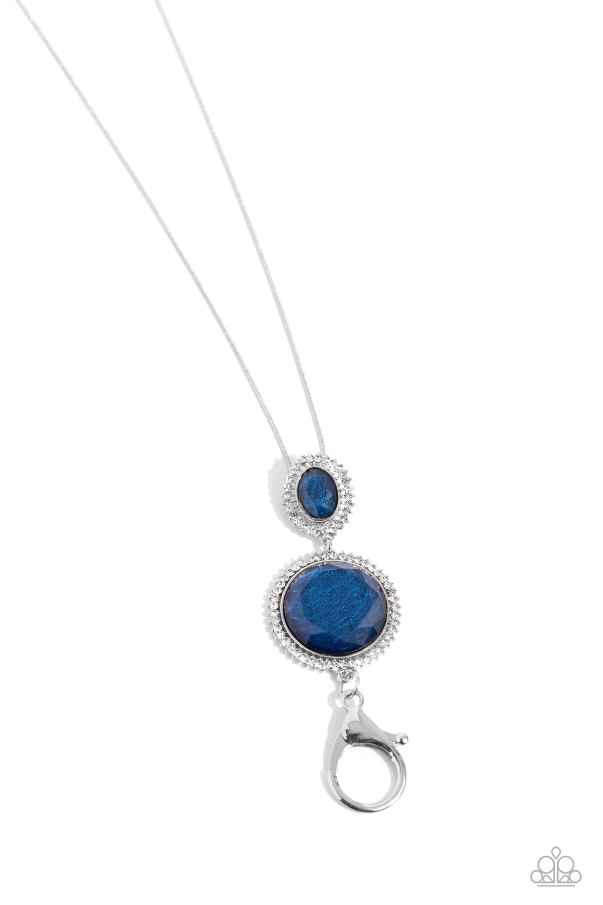 Castle Cadenza - Blue Cat's Eye Stone Silver Lanyard Necklace