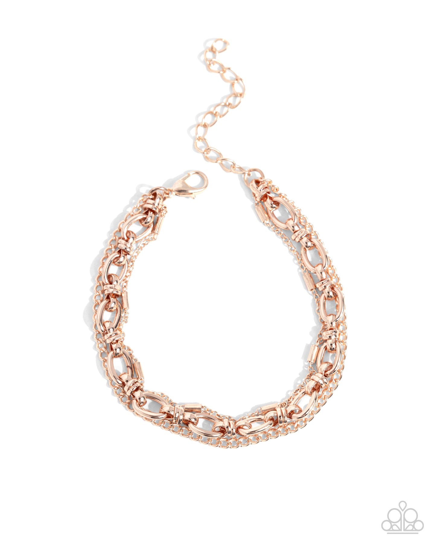 Chained Celebration - Rose Gold Chain Clasp Bracelet