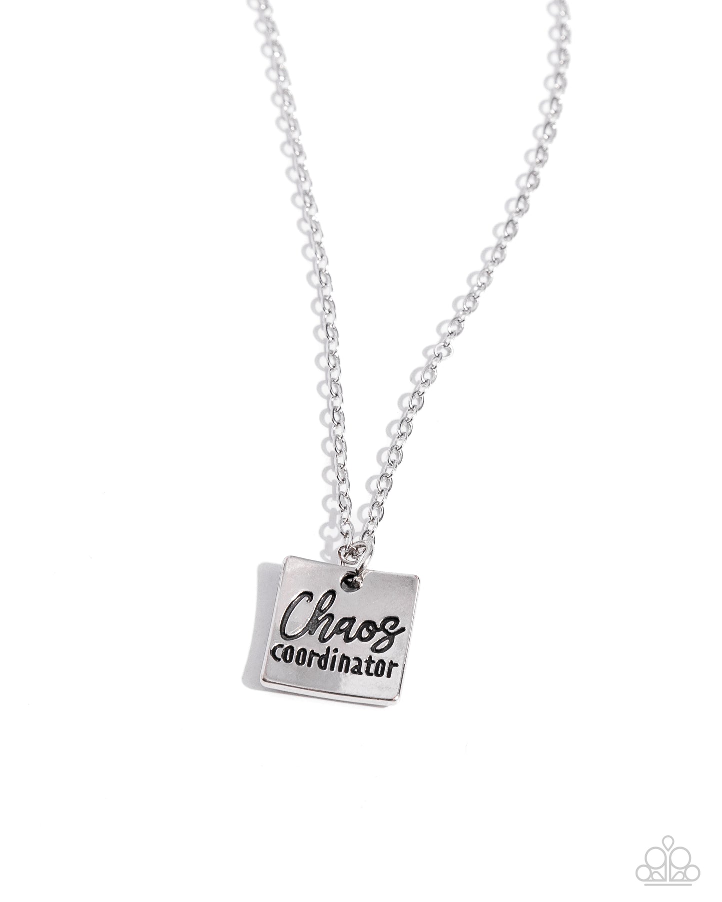 Chaos Coordinator - Silver Stamped Dainty Short Necklace