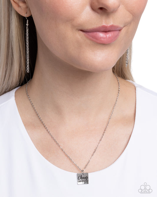 Chaos Coordinator - Silver Stamped Dainty Short Necklace