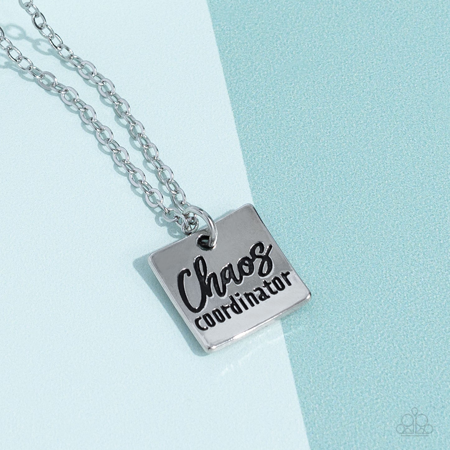 Chaos Coordinator - Silver Stamped Dainty Short Necklace