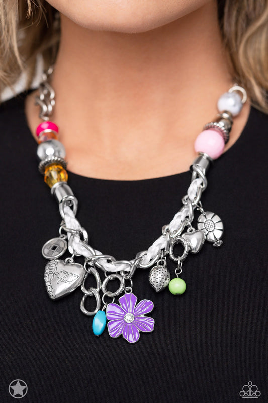 Charmed I Am Sure - Multi Silver Chain and Charm Short Necklace - Blockbuster, Retired