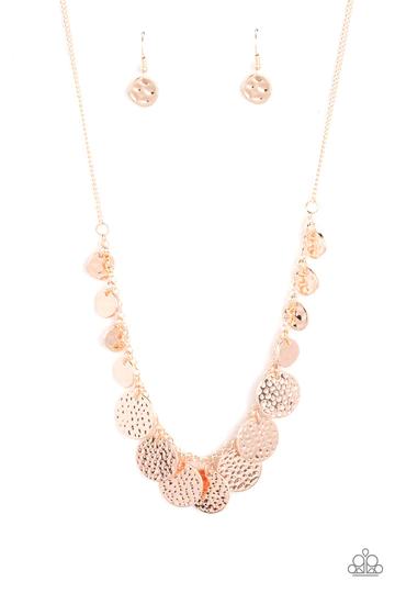 CHIME Warp - Rose Gold Disc Short Necklace