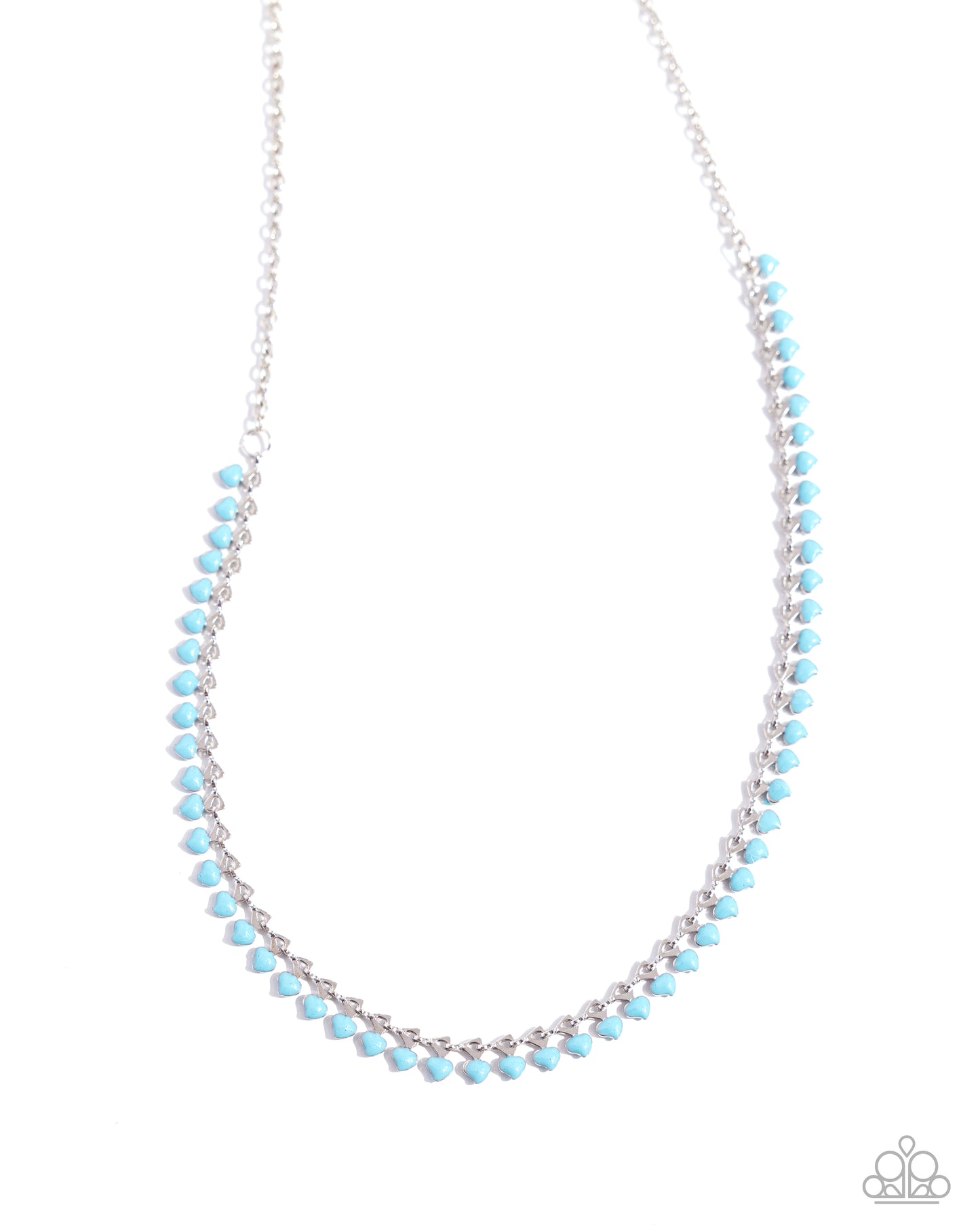 Colored Cadence - Blue Bead Silver Short Necklace