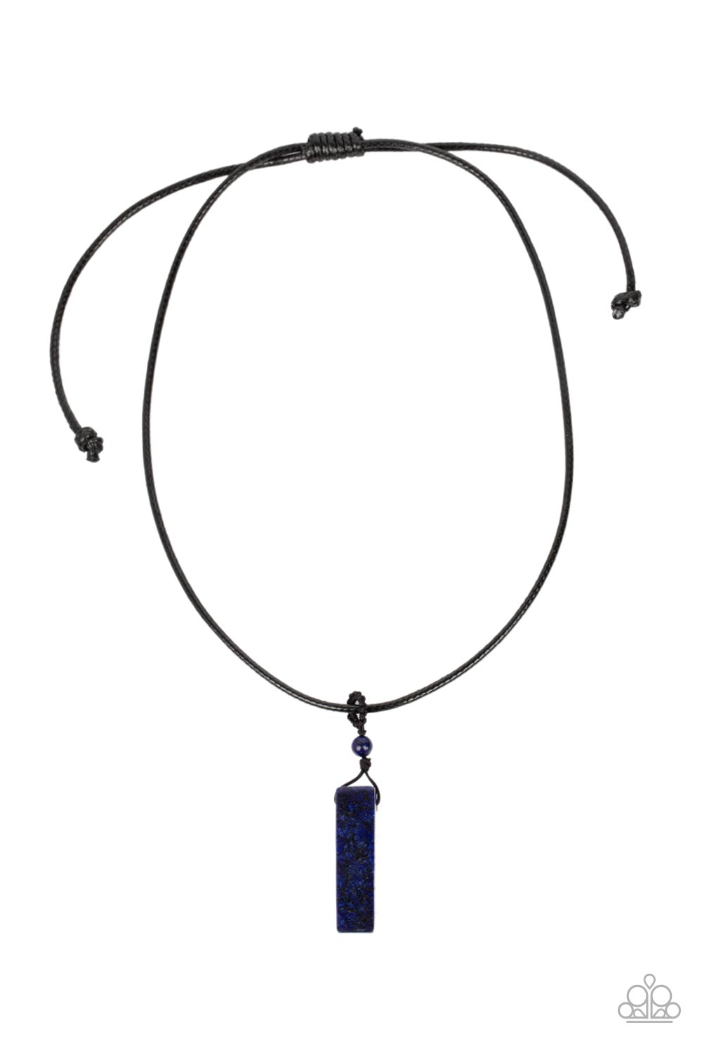 Comes Back ZEN-fold - Blue Stone Black Cord Urban Slide Necklace